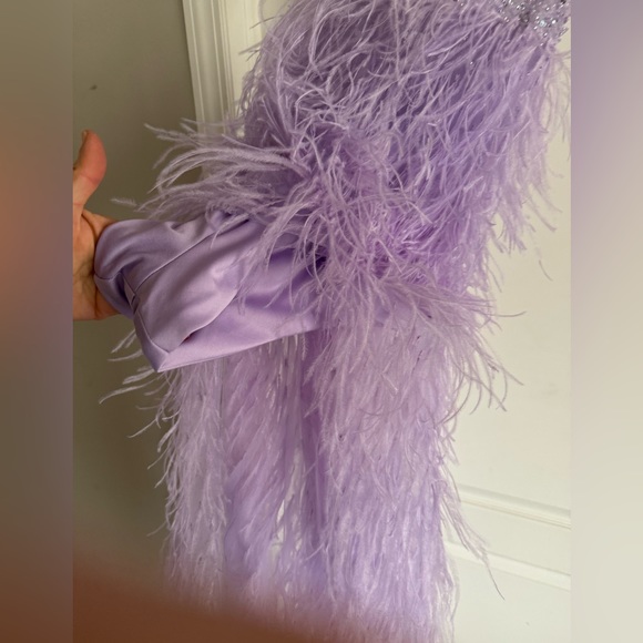 Jovani Beaded High Slit Feather Dress JO07591 - Picture 5 of 11